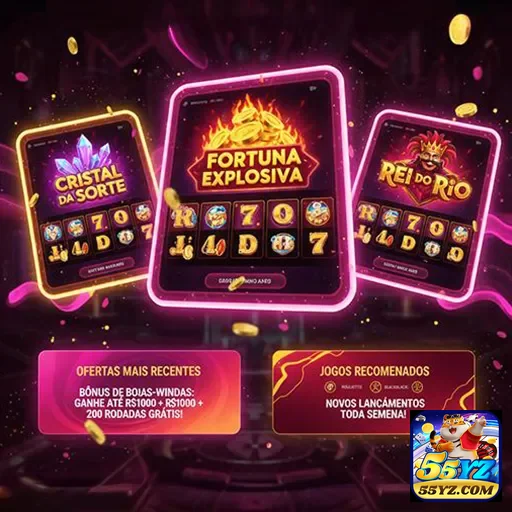 Jogador acessando bônus de boas-vindas em 55yz